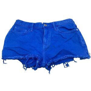 Current/Elliot women's blue jean short shorts distressed 4 pockets silver READ